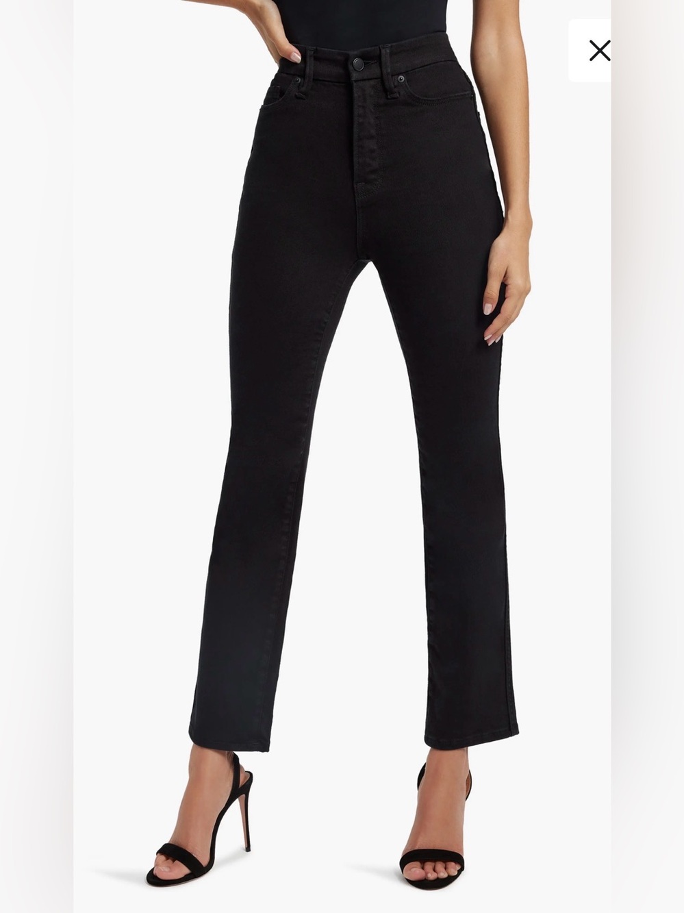 Good American Good Curve Straight Jeans in Black